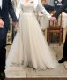Сватбена/Булчинска рокля.Luxuary fashion-шампанско. Многопластова, страничен цип, елегантна бродерия, снимка 6