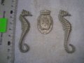ЛОТ 2 ОЛОВНИ ФИГУРАЛНИ АПЛИКАЦИИ МОРСКО КОНЧЕ и ГЕРБ РЕДКИ за КОЛЕКЦИЯ ДЕКОРАЦИЯ 31129, снимка 1