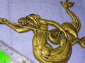 ТРИТОН МИТИЧНО МОРСКО ЧУДОВИЩЕ Стар БРОНЗОВ БАРЕЛЕФ ПАНО За КОЛЕКЦИЯ ТЕМАТИЧНА УКРАСА БРОНЗ 24687, снимка 4