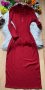 Дълга рокля тип риза бордо, снимка 1 - Рокли - 40647412