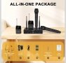 MELONARE MWM-41-2H2B 4-канална безжична микрофонна система UHF с 4x10 честоти 60 метра обхват, снимка 6