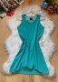 Велурена тюркоазена рокля, снимка 1 - Рокли - 32436502
