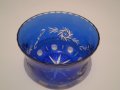  Синя Стара Бохемия Кристално Стъкло Купа, снимка 4