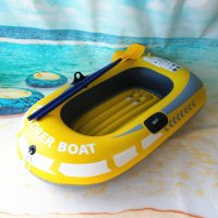 Едноместна надуваема каучукова лодка с PVC защита, помпа и гребла, снимка 3 - Водни спортове - 44057774