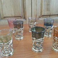 Стъклени чаши чашки цветно стъкло, снимка 6 - Сервизи - 36770389