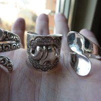 Сребърен пръстен змия халка 1.9, снимка 2 - Пръстени - 43854326