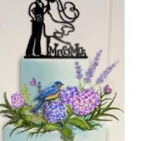 Двойка заедно твърд акрил черен топер украса декор за торта сватба сватбен, снимка 1 - Други - 26605578