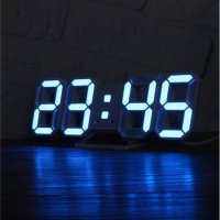 Настолен 3D LED часовник 3638L, календар, термометър, 0°C до 50°C, снимка 1 - Други - 33627009