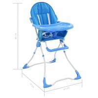 Високо бебешко столче за хранене, синьо и бяло, снимка 9 - Столчета за хранене - 37922025