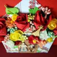Цветя от фоам в кутия за ръчна изработка, снимка 3 - Изкуствени цветя - 31506690