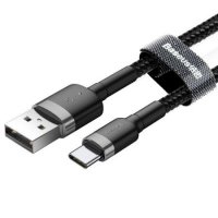 Кабел USB - Type C M/M 0.5m 3A Baseus CATKLF-AG1 Черна оплетка Quick Charge 3.0 Cable USB to Type-C, снимка 2 - USB кабели - 38556548