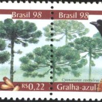 Чисти марки Фауна Птица Флора Дървета 1998 от Бразилия, снимка 1 - Филателия - 43009087