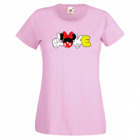 Дамска тениска Minnie Love Подарък,Изненада,Рожден ден,, снимка 5 - Тениски - 36530290