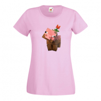 Дамска тениска Flower Pig майнкрафт Minecraft,Игра,Забавление,подарък,Изненада,Рожден Ден., снимка 13 - Тениски - 36520728