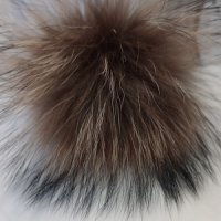 Прошарен Помпон Естествен косъм за шапка, снимка 1 - Шапки - 44132872