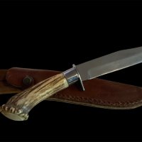 Ловен нож с еленов рог, снимка 1 - Ножове - 42972965