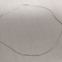 Сребърно синджирче - изчистена, кръгла плетка, снимка 2 - Колиета, медальони, синджири - 43059773