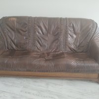 Масивен кожен диван, снимка 6 - Дивани и мека мебел - 43487740