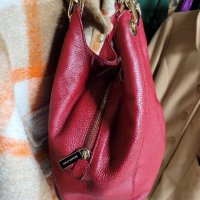 MICHAEL Michael Kors

 естествена кожа червена чанта,ТРИ прегради , снимка 8 - Чанти - 43118730