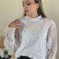 Дамска дантелена блуза!, снимка 1 - Блузи с дълъг ръкав и пуловери - 39930321