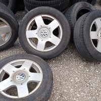 Оригинални Ал.джанти Vw 5x100 15" за Голф4,Битъл,А3 с гуми 195/60-15, снимка 1 - Гуми и джанти - 44053409