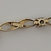 Златна гривна 9кр(375)с естествени циркони, снимка 2 - Гривни - 43231368