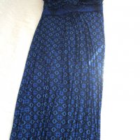 Дълга рокля цвят  син- материя трико , снимка 2 - Рокли - 27988911