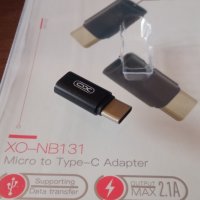 XO micro USB към micro USB-C или Lightning адаптер, снимка 4 - USB кабели - 43881126