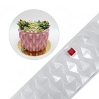 3D къси ромбове ромбоиди оригами стенсил форма шаблон подложка с релеф отпечатък за торта шоколад, снимка 3 - Форми - 36771808