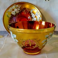 Bohemia кристална чаша с чиния,злато., снимка 11 - Антикварни и старинни предмети - 33145666