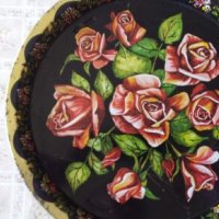Красива табличка с рози отпреди 30 години, снимка 1 - Форми - 26539679