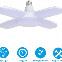 100W регулируема LED лампа за дома, гаража, мазе , LED deformable lamp, снимка 1 - Лед осветление - 39886319