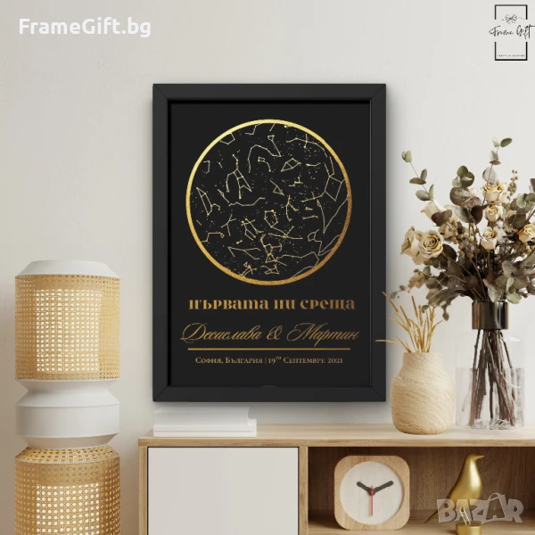 Звездна карта - подарък за първа среща, годеж, сватба, рожден ден, снимка 1