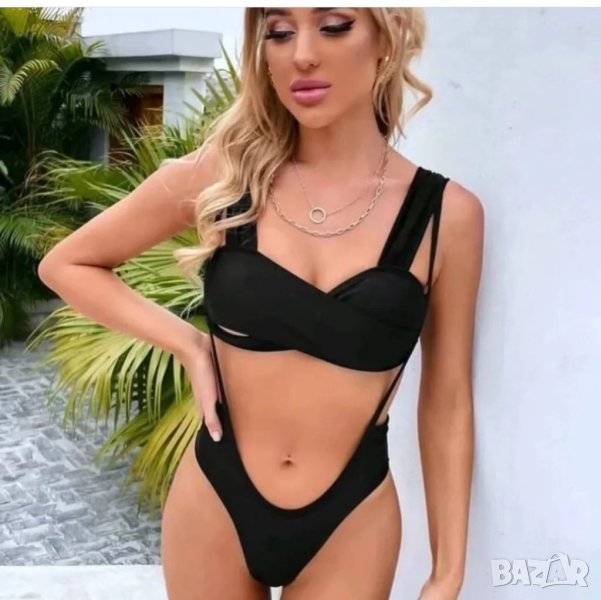 Цял черен бански от 2 части, снимка 1