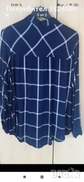 Чисто нова  памучна карирана риза в бяло и синьо  Номер 44.Ризата е маркова Divicdc, снимка 1