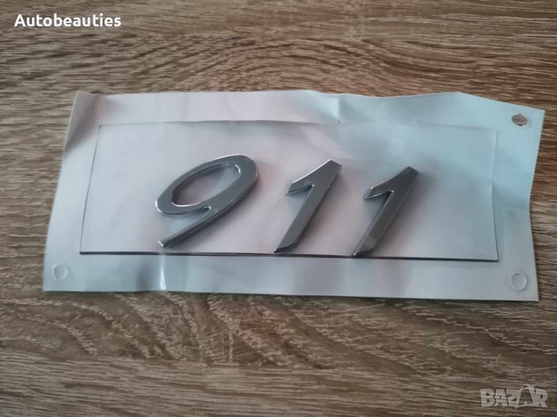 сребриста емблема Порше Porsche 911 надпис, снимка 1