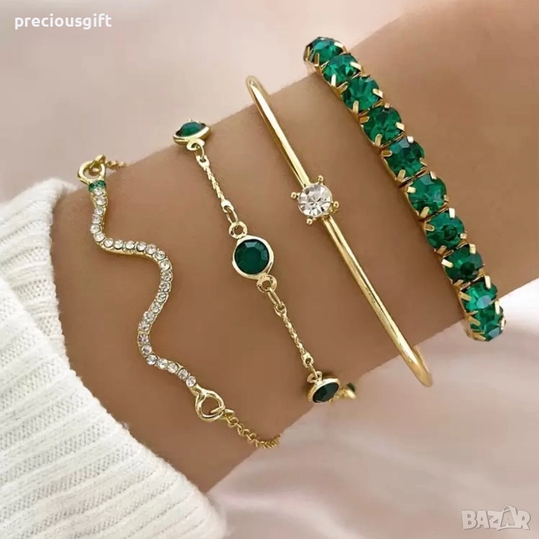 Комплект бижута - 4 броя гривни, снимка 1