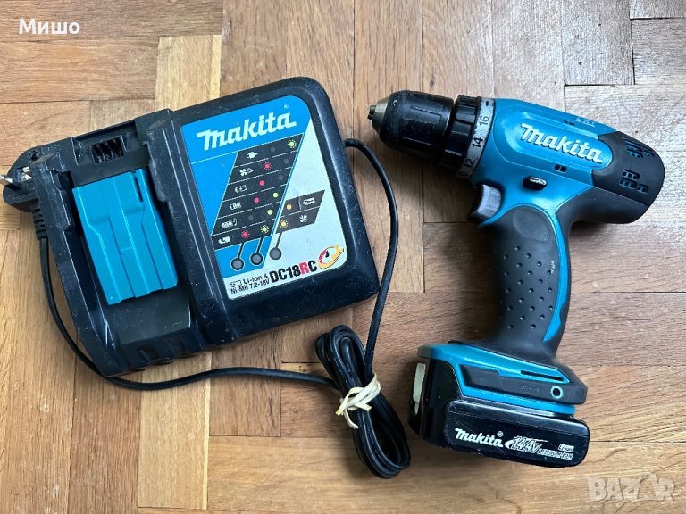 Винтоверт Макита,оригинал,14,4в ли-йон, комплект, снимка 1