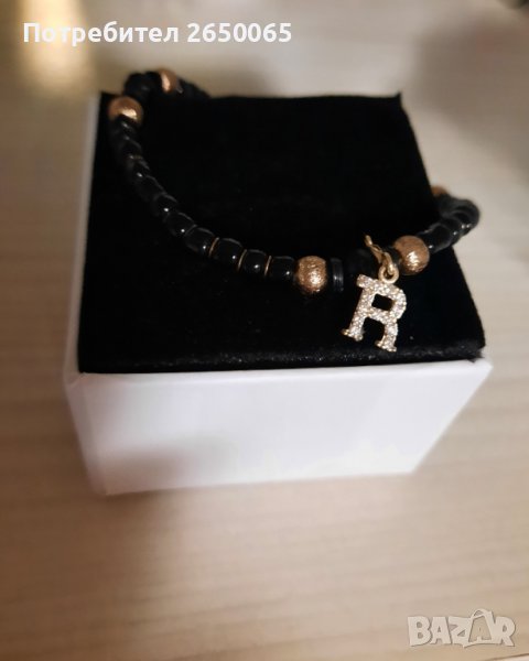 Гривна със златна буква R, 14к.злато 585проба , снимка 1