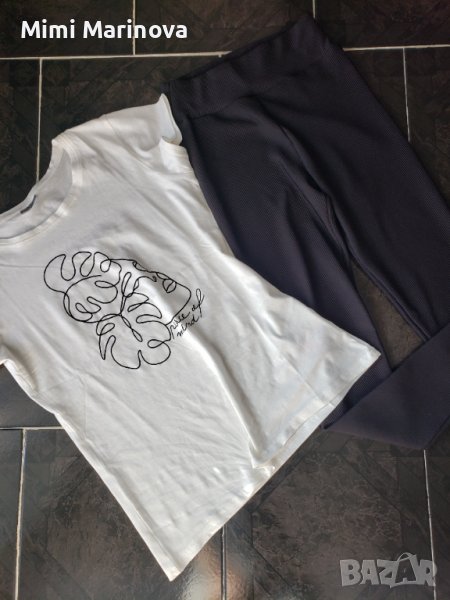 Черен рипсен клин + тениска , снимка 1