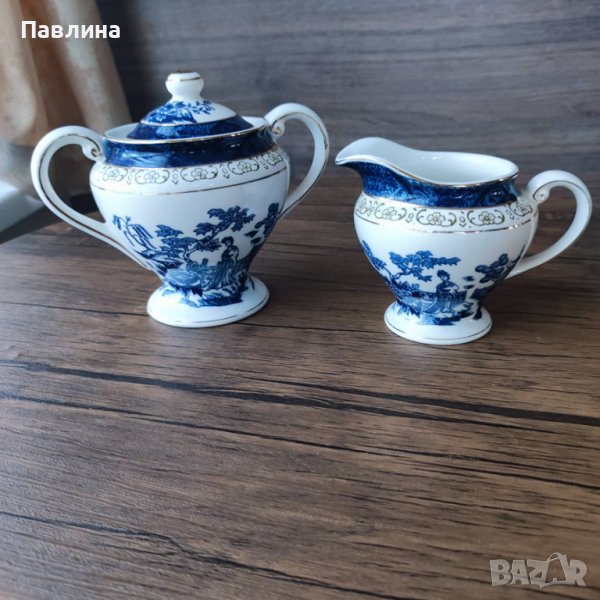 Захарница и каничка за мляко от фин порцелан, снимка 1