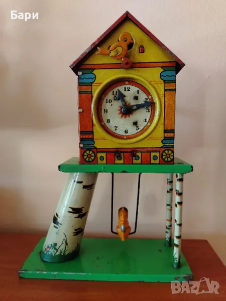 Рядка детска навиваща се играчка с птица и катерица, снимка 1