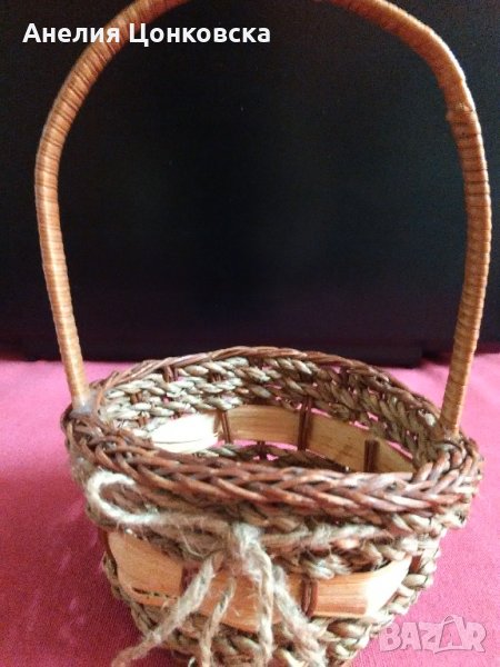 Стара плетена декоративна кошничка, снимка 1