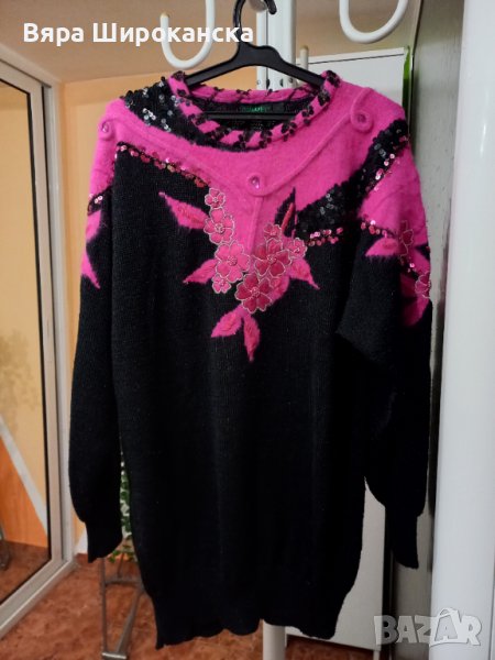 Блузон в черно и циклама. Размер: L. Овърсайз. , снимка 1