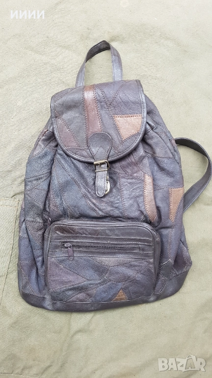 Кожена раница чанта, снимка 1