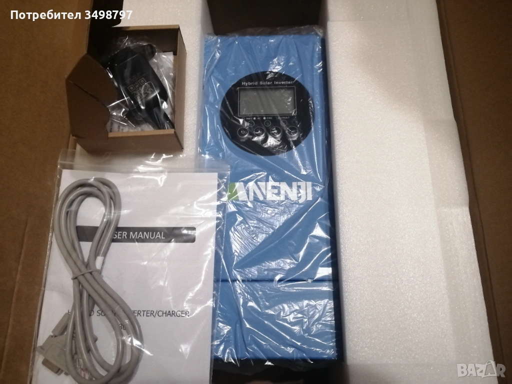Anenji 2KW 12V хибриден соларен инвертор с WIFI, снимка 1