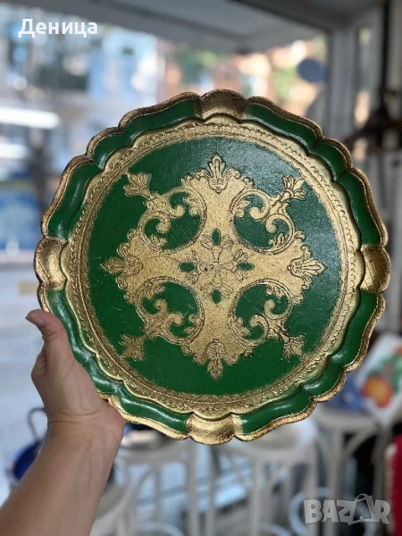 Италиански поднос Флорентински красавец с доказан произход и две маркировки , снимка 1