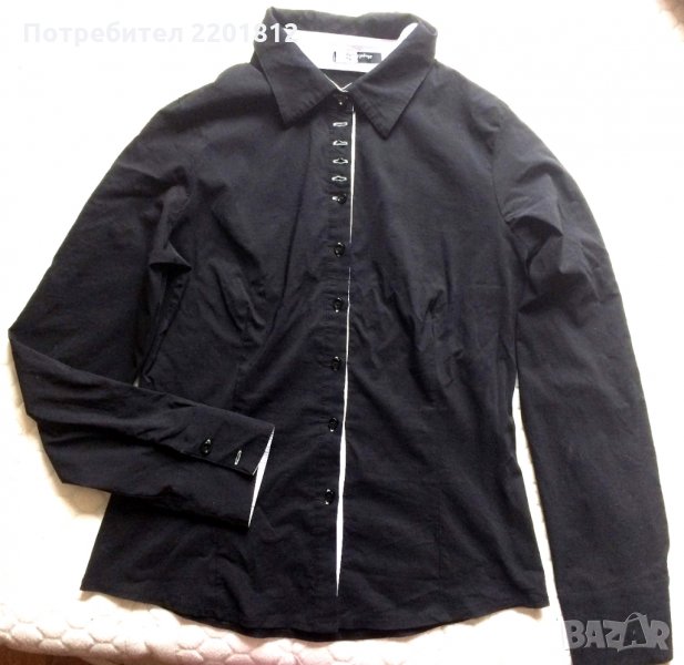 Еластична риза черно/бяло, снимка 1