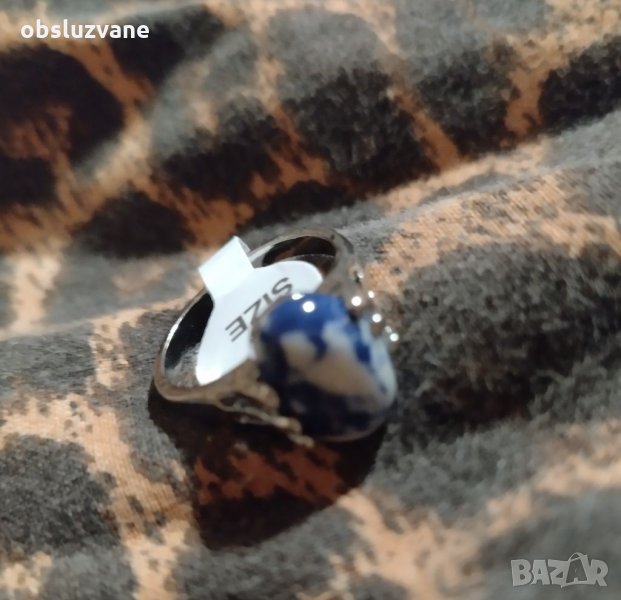 Пръстен с тибетски малахит, нов, снимка 1