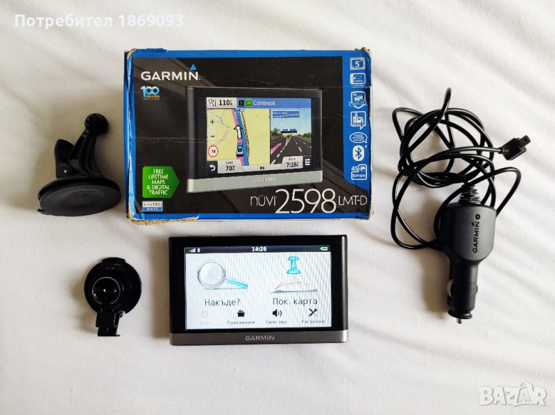 5 инча Bluetooth навигация Garmin Nuvi 2598 LM карти Европа и България, снимка 1